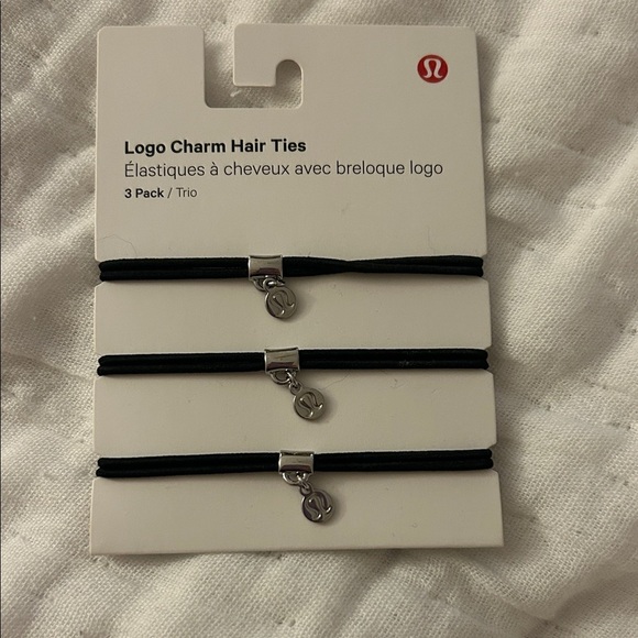 lululemon athletica Accessories - lululemon athletica Black Logo Charm Hair Ties